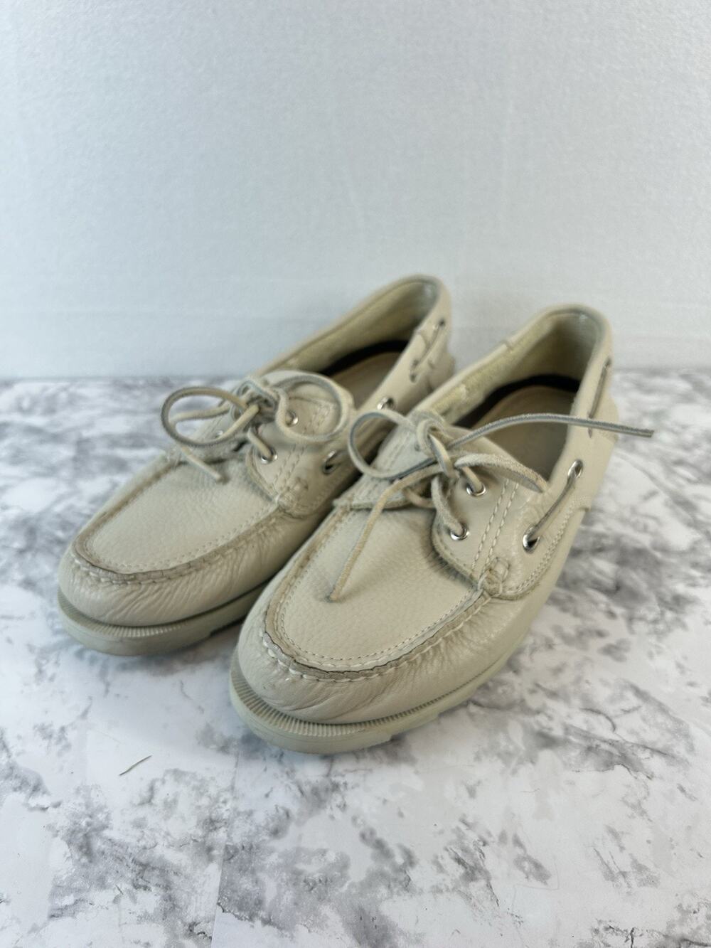 Clarks Artisan Dunbar Women 11.5 Leather Coastal Grandma Preppy White